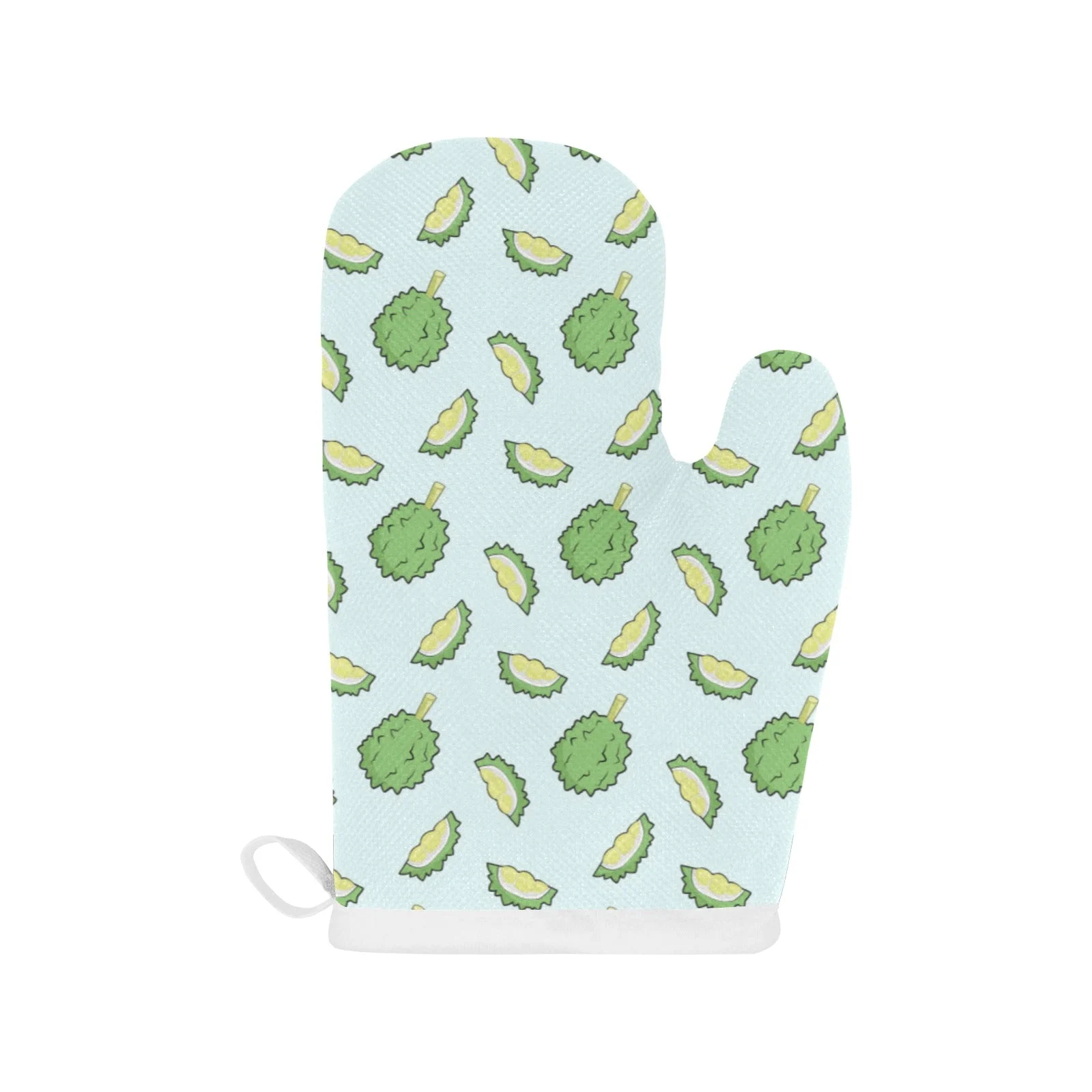 Durian Pattern Blue Background Heat Resistant Oven Mitts Pot Holders Set Durian Pattern Blue Background Heat Resistant Oven Mitts Pot Holders Set