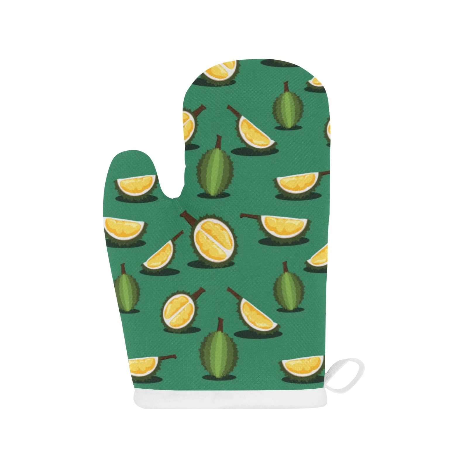 Durian Pattern Green Background Heat Resistant Oven Mitts Pot Holders Set Durian Pattern Green Background Heat Resistant Oven Mitts Pot Holders Set