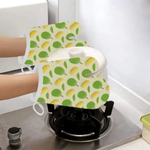 Durian Pattern Heat Resistant Oven Mitts Pot Holders Set