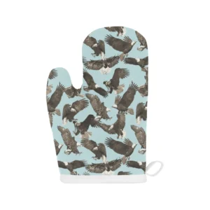 Eagle Pattern Print Design 01 Heat Resistant Oven Mitts Pot Holders Set