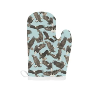 Eagle Pattern Print Design 01 Heat Resistant Oven Mitts Pot Holders Set
