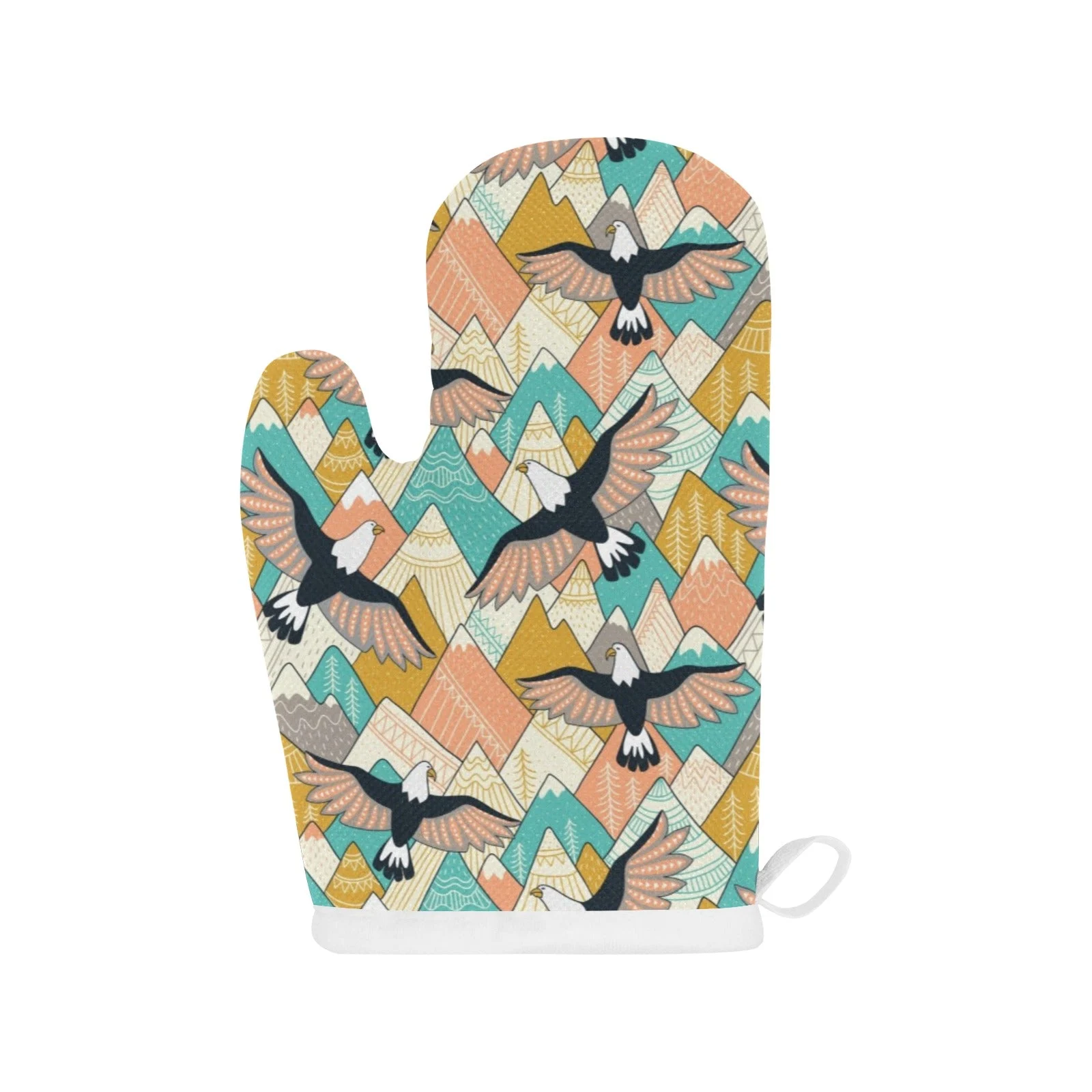 Eagle Pattern Print Design 02 Heat Resistant Oven Mitts Pot Holders Set Eagle Pattern Print Design 02 Heat Resistant Oven Mitts Pot Holders Set