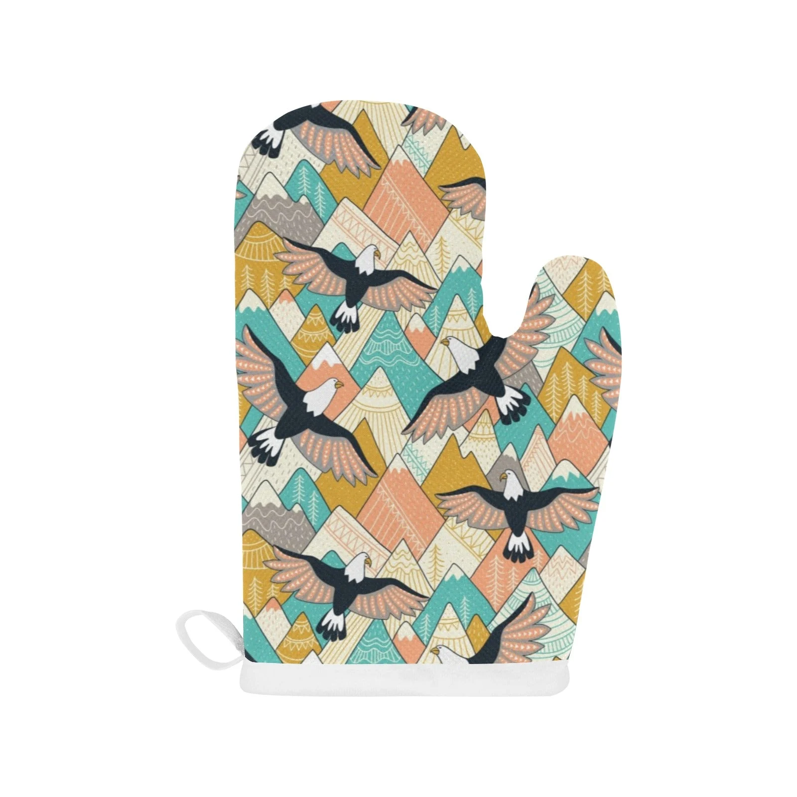 Eagle Pattern Print Design 02 Heat Resistant Oven Mitts Pot Holders Set Eagle Pattern Print Design 02 Heat Resistant Oven Mitts Pot Holders Set