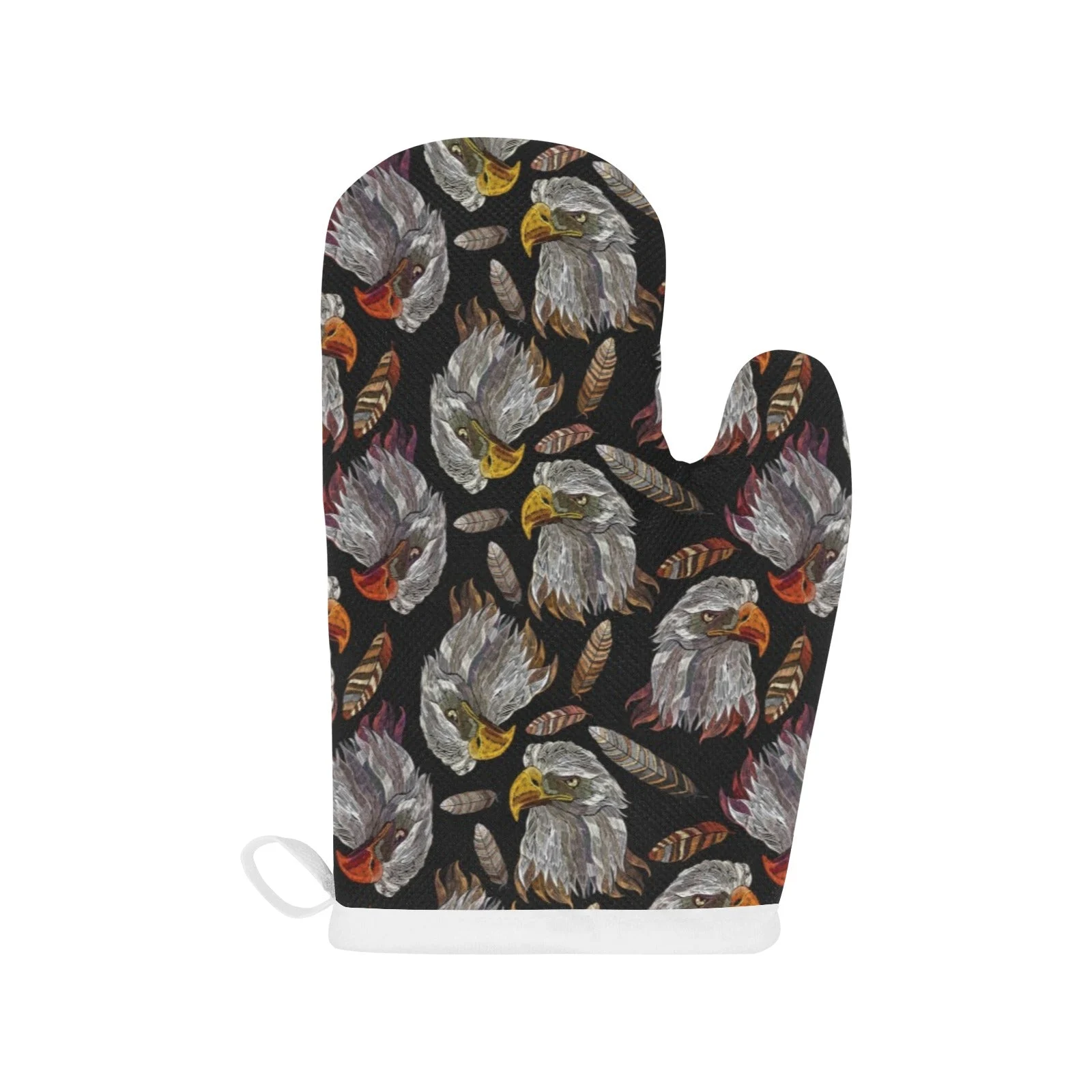 Eagle Pattern Print Design 05 Heat Resistant Oven Mitts Pot Holders Set Eagle Pattern Print Design 05 Heat Resistant Oven Mitts Pot Holders Set