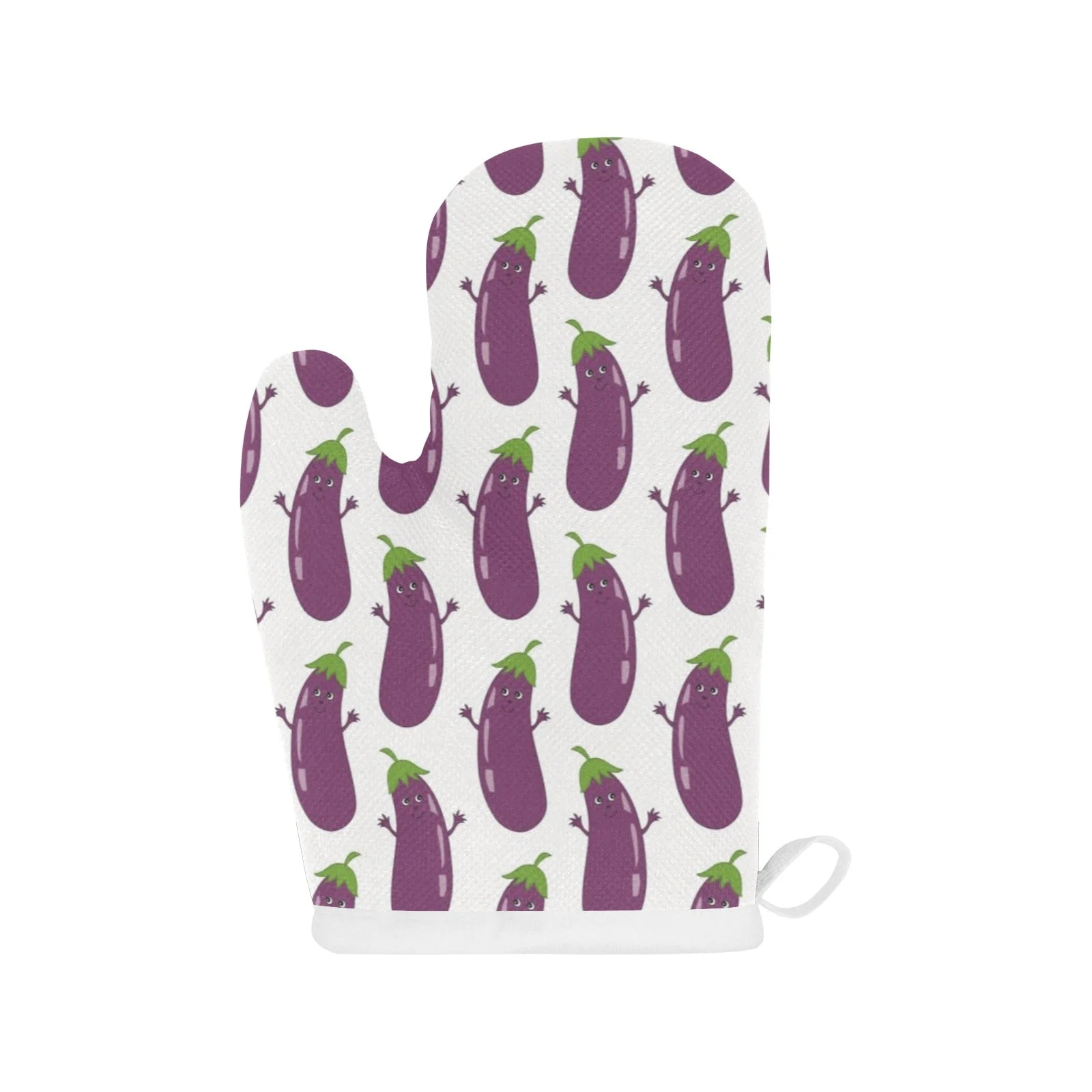 Eggplant Pattern Print Design 01 Heat Resistant Oven Mitts Pot Holders Set Eggplant Pattern Print Design 01 Heat Resistant Oven Mitts Pot Holders Set