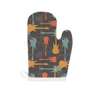 Electric Guitars Pattern Heat Resistant Oven Mitts Pot Holders Set