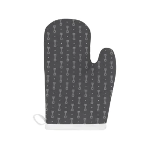 Engine Piston Black Background Pattern Design 02 Heat Resistant Oven Mitts & Pot Holders Set