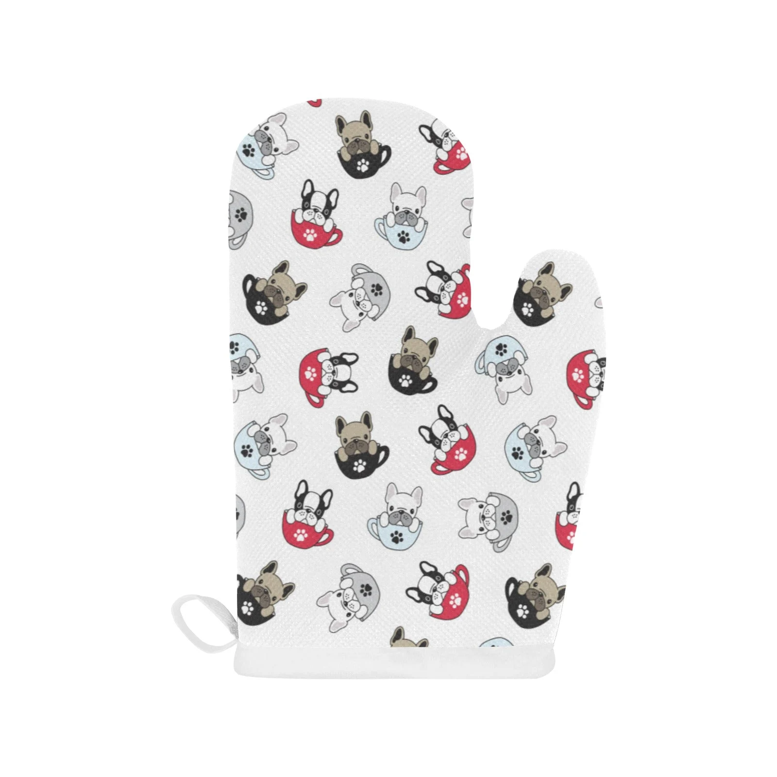 French Bulldog Cup Paw Pattern Heat Resistant Oven Mitts Pot Holders Set French Bulldog Cup Paw Pattern Heat Resistant Oven Mitts Pot Holders Set