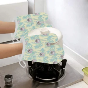 French Bulldog Hawaii Background Heat Resistant Oven Mitts Pot Holders Set
