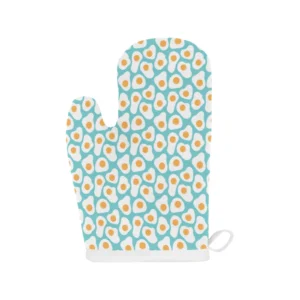 Fried Eggs Pattern Print Design 04 Heat Resistant Oven Mitts & Pot Holders Set