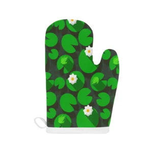 Frog Waterlily Pattern Heat Resistant Oven Mitts Pot Holders Set