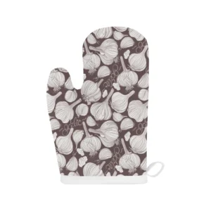 Garlic Bulb Dark Background Heat Resistant Oven Mitts Pot Holders Set