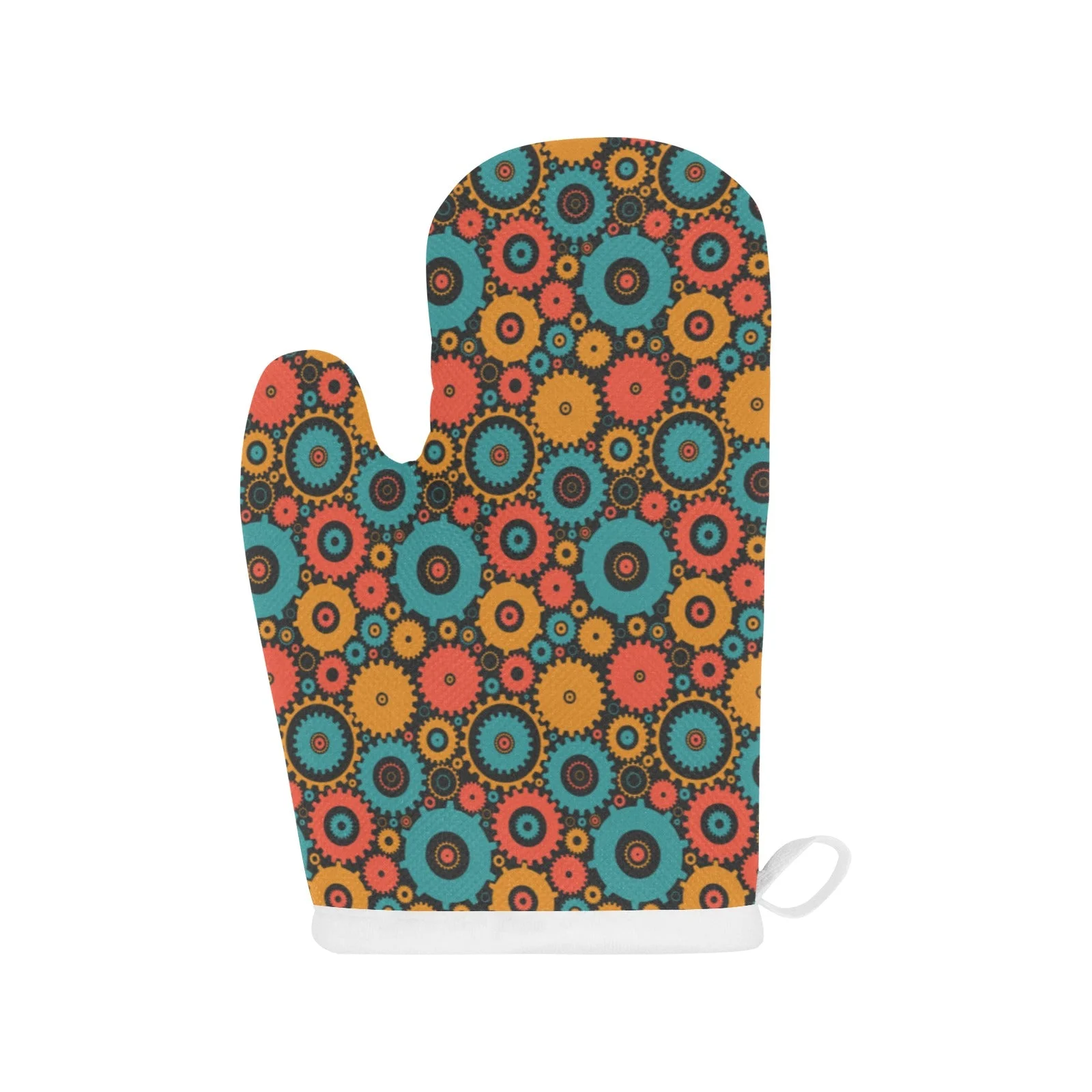 Gear Pattern Print Design 01 Heat Resistant Oven Mitts & Pot Holders Set Gear Pattern Print Design 01 Heat Resistant Oven Mitts & Pot Holders Set