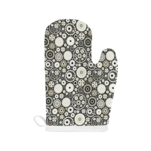 Gear Pattern Print Design 02 Heat Resistant Oven Mitts & Pot Holders Set