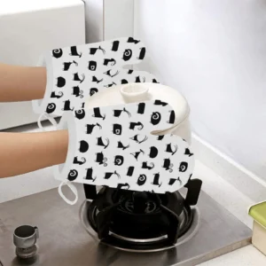 Goat Ram Pattern Heat Resistant Oven Mitts Pot Holders Set