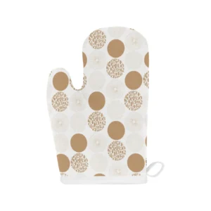 Gold Texture Mushroom Pattern Heat Resistant Oven Mitts Pot Holders Set