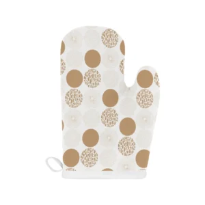 Gold Texture Mushroom Pattern Heat Resistant Oven Mitts Pot Holders Set