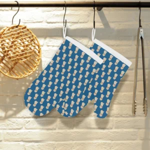 Golden Retriever Pattern Print Design 03 Heat Resistant Oven Mitts & Pot Holders Set