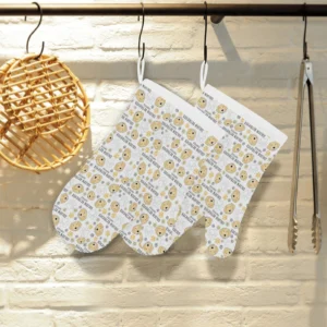 Golden Retriever Pattern Print Design 04 Heat Resistant Oven Mitts & Pot Holders Set