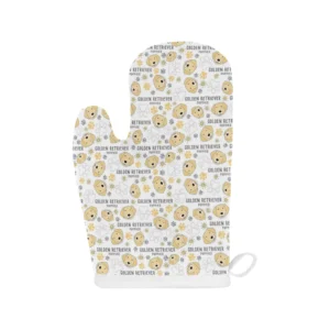 Golden Retriever Pattern Print Design 04 Heat Resistant Oven Mitts & Pot Holders Set