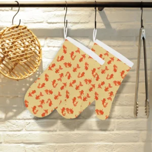 Goldfish Pattern Print Design 02 Heat Resistant Oven Mitts & Pot Holders Set