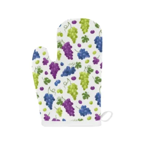 Grape Pattern Heat Resistant Oven Mitts Pot Holders Set