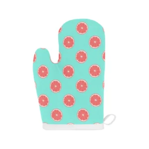 Grapefruit Green Background Heat Resistant Oven Mitts Pot Holders Set