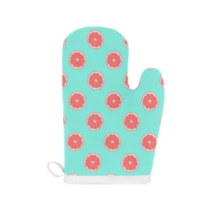 Grapefruit Green Background Heat Resistant Oven Mitts Pot Holders Set