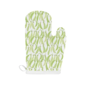 Green Peas Pattern Print Design 03 Heat Resistant Oven Mitts & Pot Holders Set