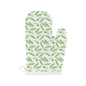 Green Peas Pattern Print Design 04 Heat Resistant Oven Mitts & Pot Holders Set