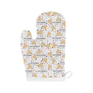 Greyhound Pattern Print Design 03 Heat Resistant Oven Mitts & Pot Holders Set