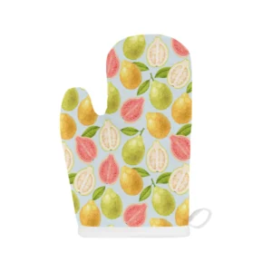 Guava Design Pattern Heat Resistant Oven Mitts Pot Holders Set