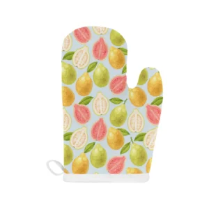 Guava Design Pattern Heat Resistant Oven Mitts Pot Holders Set