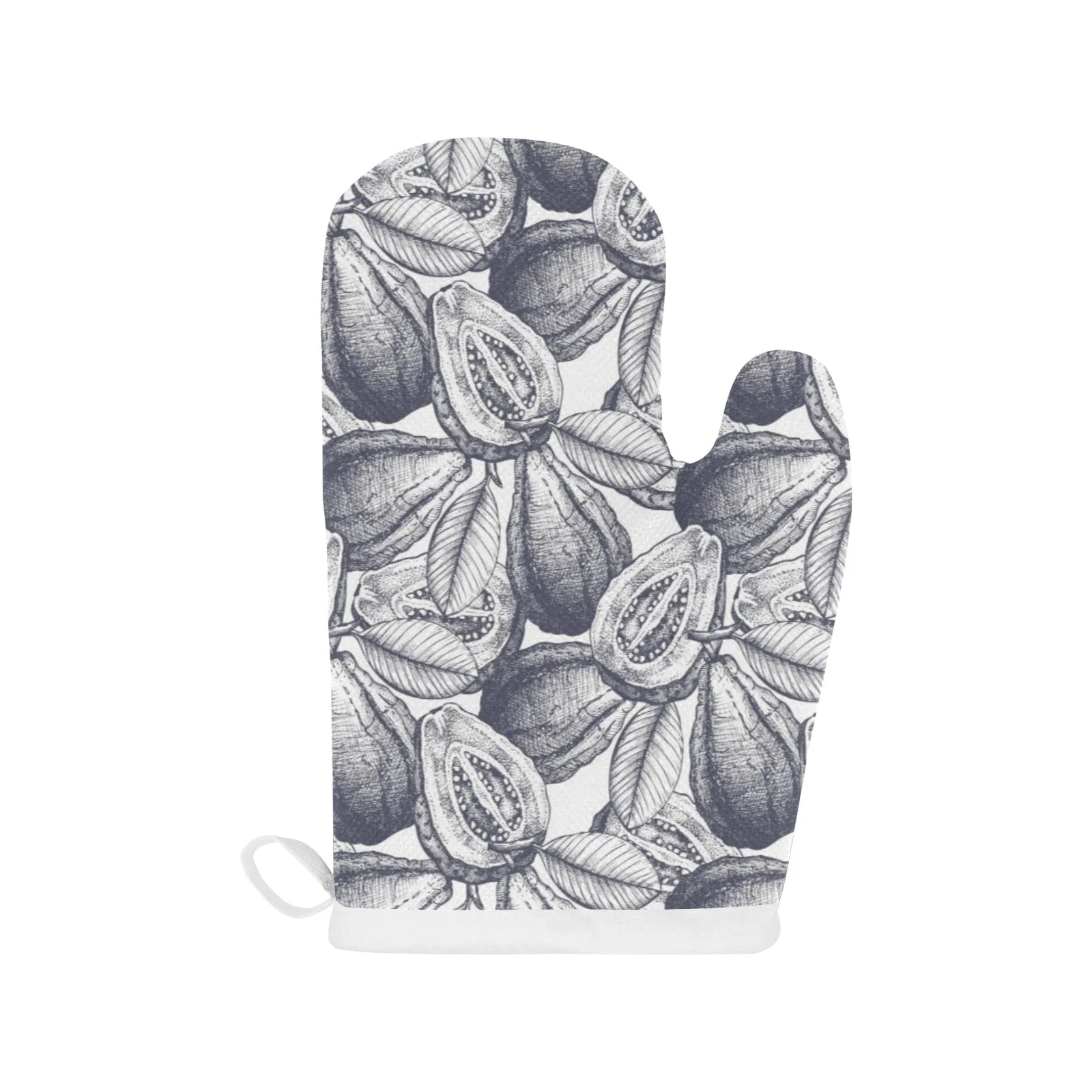 Guava Tropical Hand Drawn Pattern Heat Resistant Oven Mitts Pot Holders Set Guava Tropical Hand Drawn Pattern Heat Resistant Oven Mitts Pot Holders Set