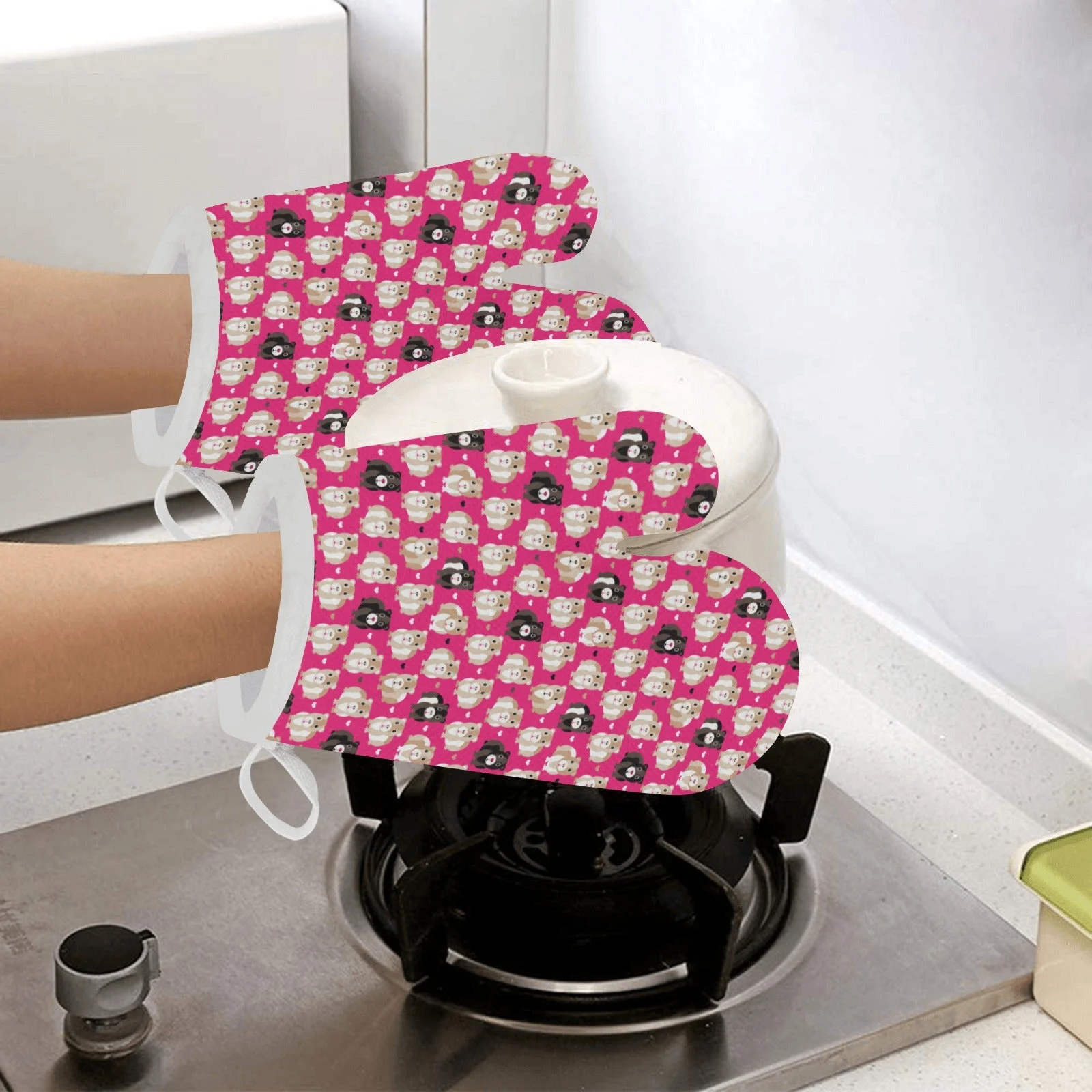 Guinea Pig Pattern Print Design 01 Heat Resistant Oven Mitts & Pot Holders Set Guinea Pig Pattern Print Design 01 Heat Resistant Oven Mitts & Pot Holders Set