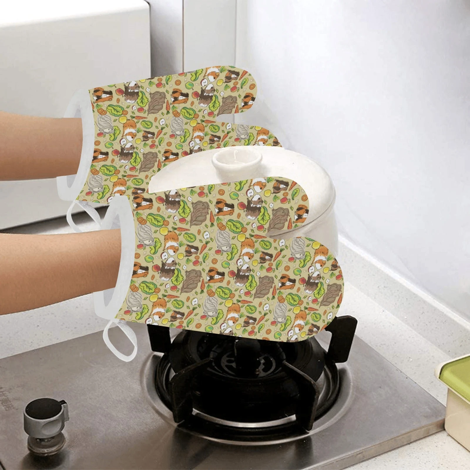 Guinea Pig Pattern Print Design 04 Heat Resistant Oven Mitts & Pot Holders Set Guinea Pig Pattern Print Design 04 Heat Resistant Oven Mitts & Pot Holders Set