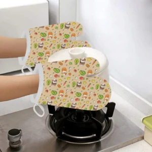 Guinea Pig Pattern Print Design 05 Heat Resistant Oven Mitts & Pot Holders Set