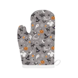 Halloween Design Pattern Heat Resistant Oven Mitts Pot Holders Set