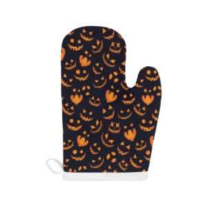 Halloween Pattern Pumpkin background Heat Resistant Oven Mitts Pot Holders Set