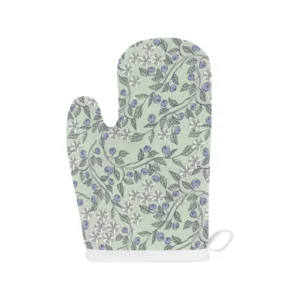 Hand Drawn Blueberry Pattern Heat Resistant Oven Mitts Pot Holders Set
