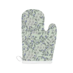 Hand Drawn Blueberry Pattern Heat Resistant Oven Mitts Pot Holders Set