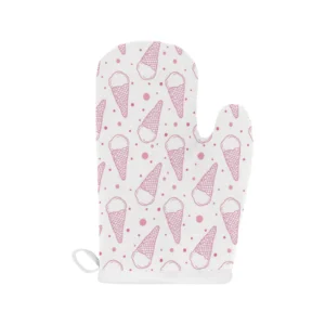 Hand Drawn Ice Cream Pattern Heat Resistant Oven Mitts Pot Holders Set
