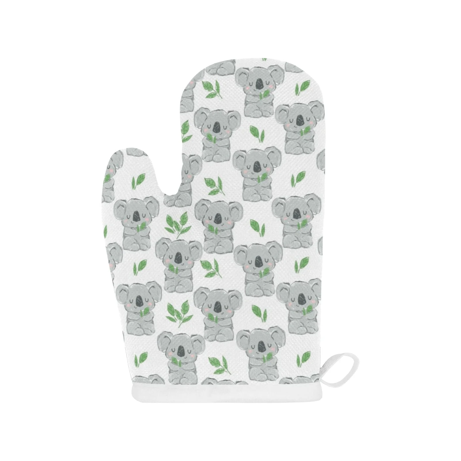 Hand Drawn Koala Leaves Pattern Heat Resistant Oven Mitts Pot Holders Set Hand Drawn Koala Leaves Pattern Heat Resistant Oven Mitts Pot Holders Set