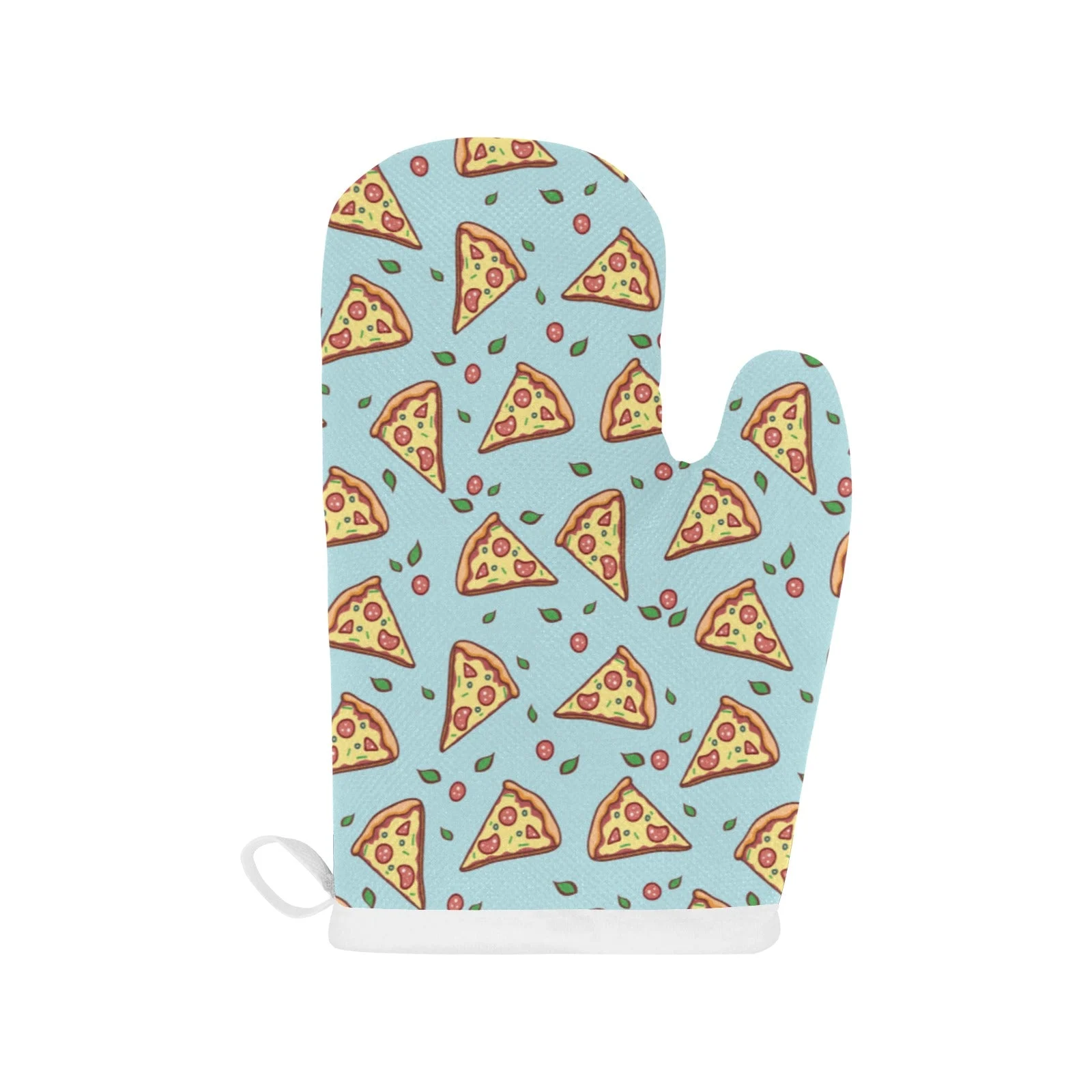 Hand Drawn Pizza Blue Background Heat Resistant Oven Mitts Pot Holders Set Hand Drawn Pizza Blue Background Heat Resistant Oven Mitts Pot Holders Set