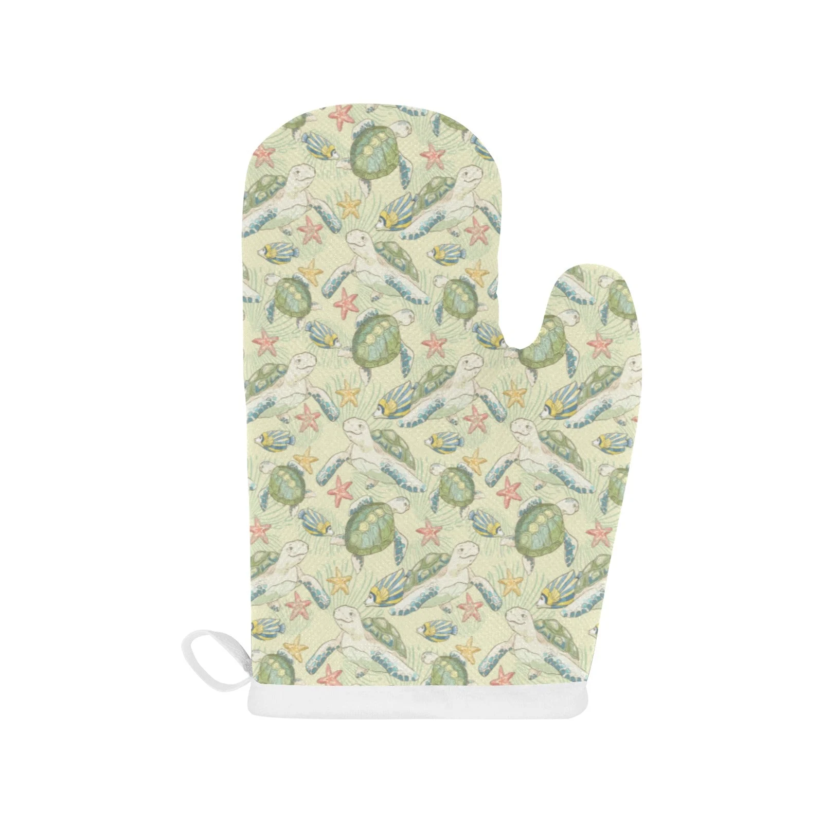 Hand Drawn Sea Turtle Fish Pattern Heat Resistant Oven Mitts Pot Holders Set Hand Drawn Sea Turtle Fish Pattern Heat Resistant Oven Mitts Pot Holders Set