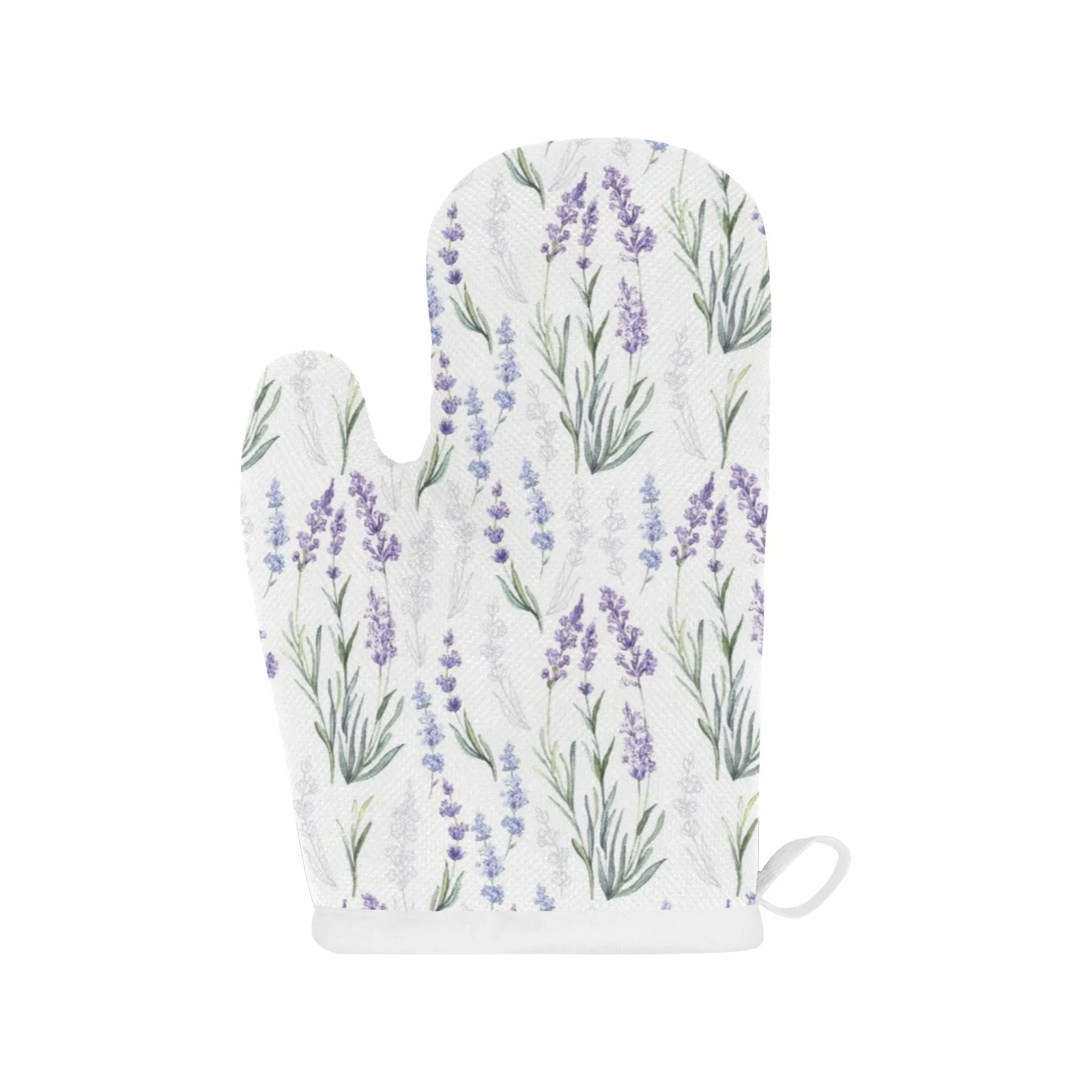 Hand Painting Watercolor Lavender Heat Resistant Oven Mitts Pot Holders Set Hand Painting Watercolor Lavender Heat Resistant Oven Mitts Pot Holders Set