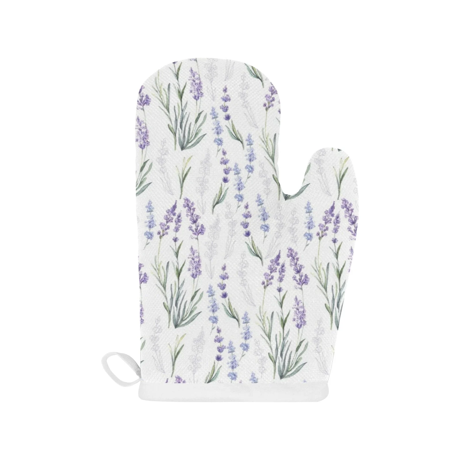 Hand Painting Watercolor Lavender Heat Resistant Oven Mitts Pot Holders Set Hand Painting Watercolor Lavender Heat Resistant Oven Mitts Pot Holders Set