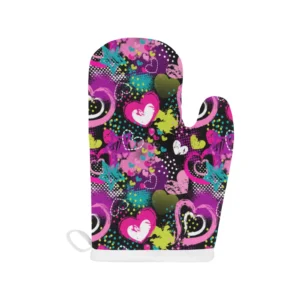 Heart Dot Wave Star Creative Design Pattern Heat Resistant Oven Mitts Pot Holders Set