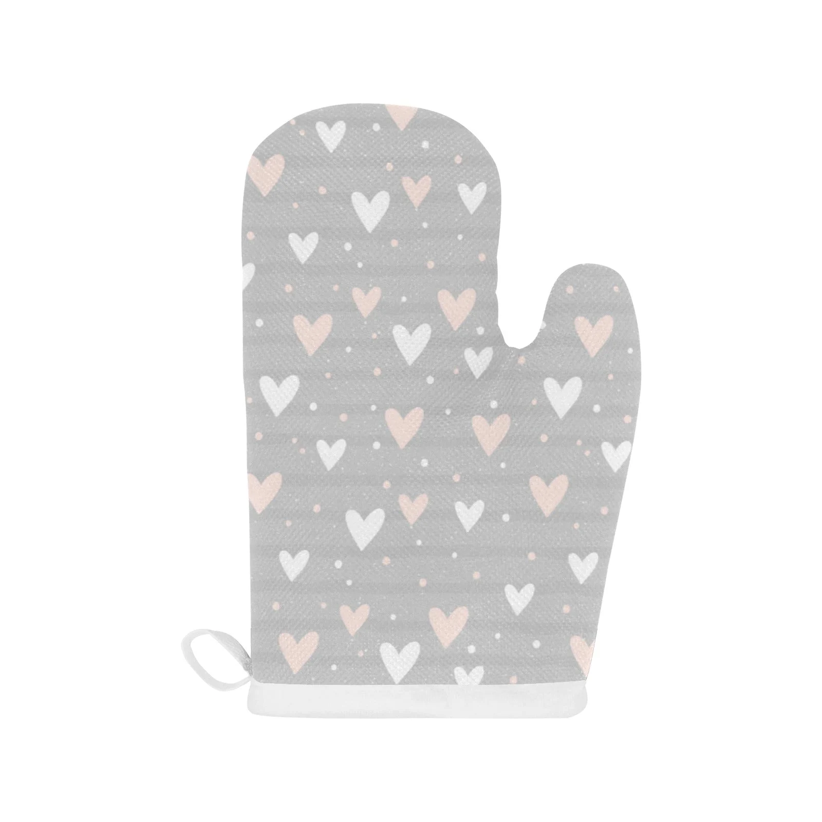 Heart Pattern Gray Background Heat Resistant Oven Mitts Pot Holders Set Heart Pattern Gray Background Heat Resistant Oven Mitts Pot Holders Set