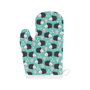Hedgehog Pattern Print Design 03 Heat Resistant Oven Mitts & Pot Holders Set